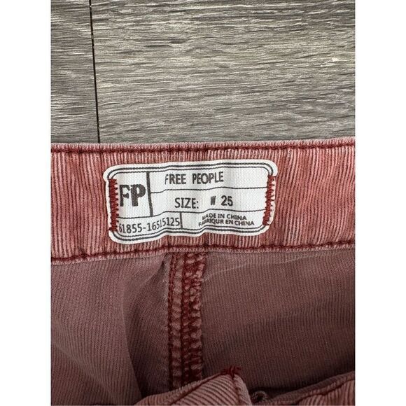 Free People Just Float Corduroy Flare Jeans / Pants In Rose Size 25 - Picture 7 of 8